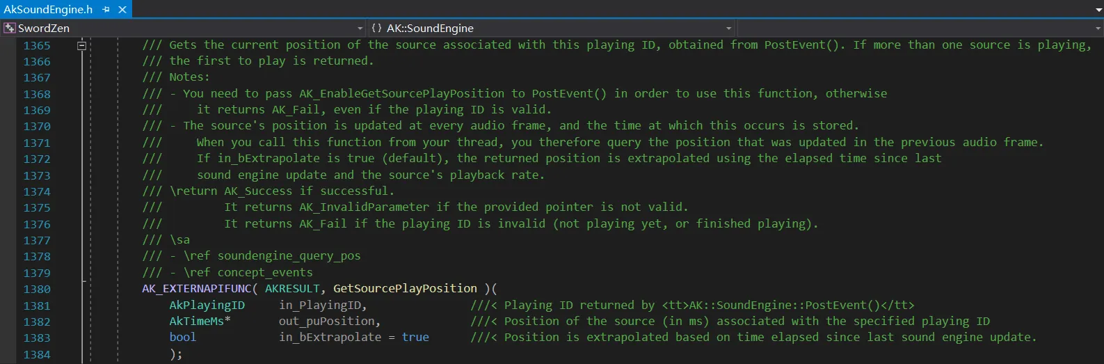 Wwise SDK GetSourcePlayPosition